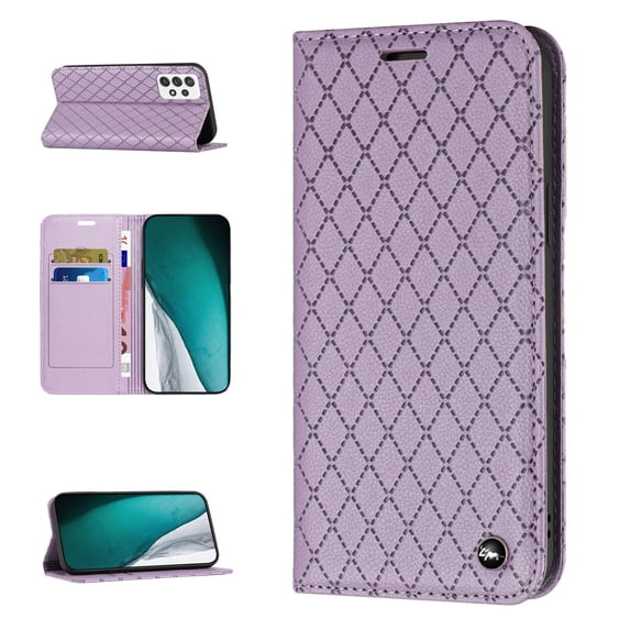 Allytech Case for Samsung Galaxy A33 5G,Premium PU Leather Business Style RFID Blocking Credit Card Slots Wallet Magnetic Closure Flip Kickstand Protective Cover,Purple
