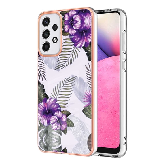 Allytech Case for Samsung Galaxy A33 5G Version, Galaxy A33 Cover, Slim and Light Weight TPU Impact Resistant Anti-Shock Scratch Free Back Shell for Samsung A33 5G, Purple Floral