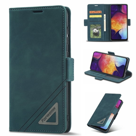 Allytech Case for Samsung Galaxy A50/A50S/A30S, Credit Card Holder Flip Folio Book Stand Wallet PU Leather Anti-Scratch Case for Samsung Galaxy A50 2019, Green