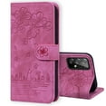thumbnail image 1 of Allytech Case for Samsung Galaxy A52 4G/5G, Premium PU Leather Wallet Case [Cat and Flowers Embossed] with Wrist Strap Card Slots and Kickstand Flip Cover for Samsung Galaxy A52 4G/5G, Rose, 1 of 6