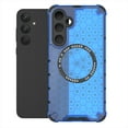 thumbnail image 1 of Allytech Case for Samsung Galaxy A55, Non-Yellowing Anti-Scratch Slim Thin Translucent Honeycomb Heat Dissipation Dual-Layer Drop Protection Bumper Case Cover Compatible with MagSafe, Blue, 1 of 10
