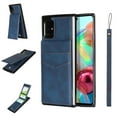 thumbnail image 1 of Allytech Case for Samsung Galaxy A71 4G Back Wallet Cover, PU Leather Folio Flip Card Holder Non-Slip Stand Detachable Hand Strap Magnetic Snap Case with ID Card Slots (6 Card Pockets), Blue, 1 of 1