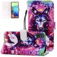 thumbnail image 1 of Allytech Case for Samsung Galaxy A71 4G Version(NOT Fit A71 5G), Card Holder Kickstand Anti-Scratch Magnet Closure Wrist Strap PU Leather Protective Cover for Galaxy A71 4G 6.7", Colorful Wolf, 1 of 2