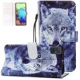 thumbnail image 1 of Allytech Case for Samsung Galaxy A71 4G Version(NOT Fit A71 5G), Card Holder Kickstand Anti-Scratch Magnet Closure Wrist Strap PU Leather Protective Cover for Galaxy A71 4G 6.7", Lovely Wolf, 1 of 2