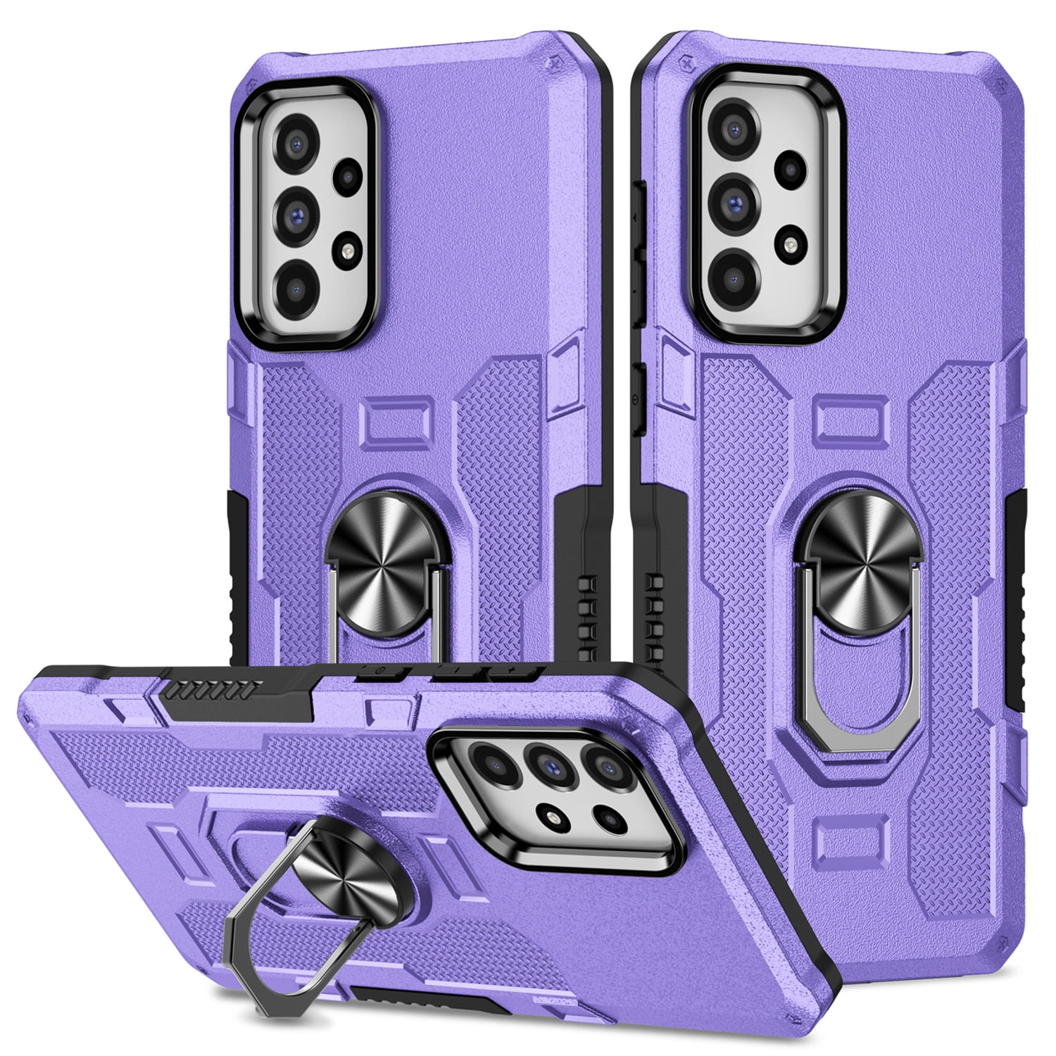 Allytech Case for Samsung Galaxy S20 FE 2022/S20 FE 5G/S20 FE, Ring Holder Kickstand Anti-Fingerprint Non-slip Anti-Drop Heavy Duty Defender Rugged Case Cover for Samsung S20 FE Phone 6.5", Purple