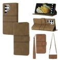 thumbnail image 1 of Allytech Case for Samsung Galaxy S22 Ultra 5G Phone 6.8" Crossbody Wallet Handbag with Stand Shoulder Strap Lanyard Card Pocket Embossed PU Leather Folio Stand Cover for Galaxy S22 Ultra 2022, Brown, 1 of 10