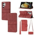 thumbnail image 1 of Allytech Case for Samsung Galaxy S22 Ultra 5G Phone 6.8" Crossbody Wallet Handbag with Stand Shoulder Strap Lanyard Card Pockets Embossed PU Leather Folio Stand Cover for Galaxy S22 Ultra 2022, Red, 1 of 10