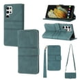 thumbnail image 1 of Allytech Case for Samsung Galaxy S22 Ultra 5G Phone 6.8" Crossbody Wallet Handbag with Stand Shoulder Strap Lanyard Pocket Embossed PU Leather Folio Stand Cover for Galaxy S22 Ultra 2022, Darkgreen, 1 of 10