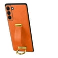thumbnail image 1 of Allytech Case for Samsung Galaxy S22 with Wristband & Ring Holder, Luxury PU Leather Screen Lens Protection Shockproof Anti-Scratch Slim Cover Case for Women Men - Orange, 1 of 6