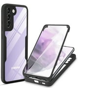 Allytech Case for Samsung Galaxy S23 6.1 inch 5G 2023, Built-in Screen Protector Full Body Protective Dual-Layer Rugged Clear TPU Back Cover with Silicone Bumper Case for Galaxy S23, Black