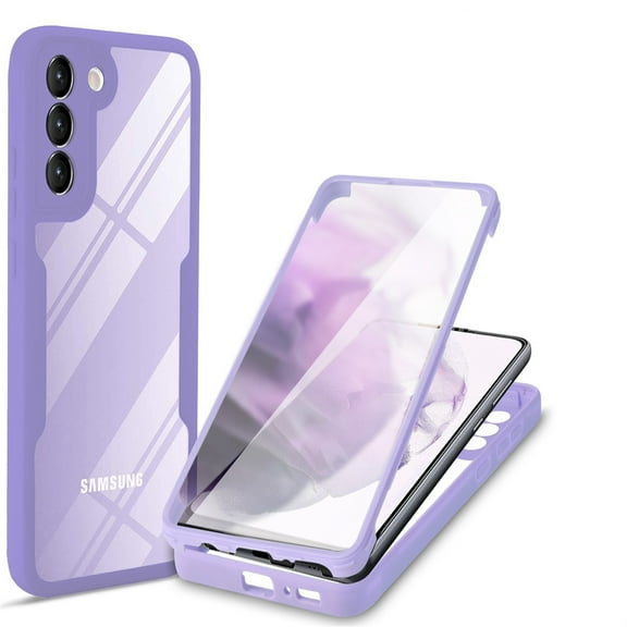 Allytech Case for Samsung Galaxy S23 Plus 6.6 inch 5G (2023), Built-in Screen Protector Full Body Protective Dual-Layer Rugged Clear TPU Back Cover with Silicone Bumper Case for Galaxy S23+, Purple