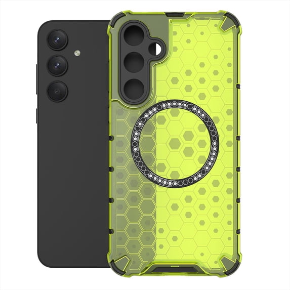 Allytech Case for Samsung Galaxy S23 Plus, Non-Yellowing Anti-Scratch Slim Thin Translucent Honeycomb Heat Dissipation Dual-Layer Drop Protection Bumper Case Cover Compatible with MagSafe, Green