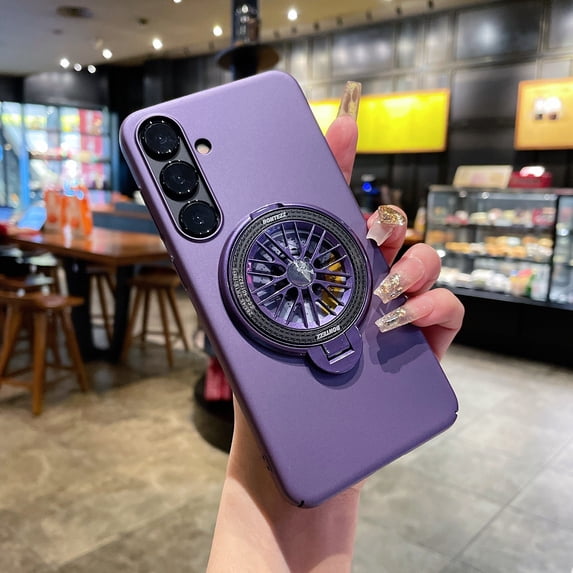 Allytech Case for Samsung Galaxy S23 Plus,【Skin-Friendly Touch】Ultra Slim Lightweight Ring Kickstand Shockproof Drop Protection Hard PC Back Case for Samsung Galaxy S23 Plus - Darkpurple