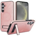thumbnail image 1 of Allytech Case for Samsung Galaxy S24, Hidden Kickstand PU Leather [Compatible with MagSafe] Case, [Anti-Drop & Shockproof] Ultra Slim Retro Protective Case for Women Men - Rosegold, 1 of 8