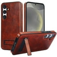 thumbnail image 1 of Allytech Case for Samsung Galaxy S24, Hidden Kickstand PU Leather [Compatible with MagSafe] Case, [Anti-Drop & Shockproof] Ultra Slim Retro Protective Case for Women Men - Brown, 1 of 8
