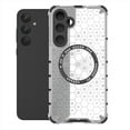 thumbnail image 1 of Allytech Case for Samsung Galaxy S24, Non-Yellowing Anti-Scratch Slim Thin Translucent Honeycomb Heat Dissipation Dual-Layer Drop Protection Bumper Case Cover Compatible with MagSafe, White, 1 of 10
