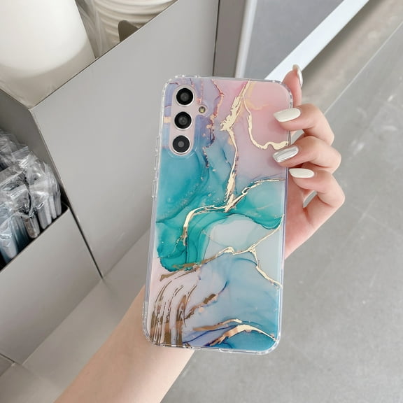 Allytech Case for Samsung Galaxy S24 Plus with Marble Pattern, Stylish Ultra Slim Lightweight Shockproof Anti-Scratch Case for Women Girls, Soft TPU Bumper PC Back Cover, A