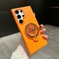 thumbnail image 1 of Allytech Case for Samsung Galaxy S24 Ultra,【Skin-Friendly Touch】Ultra Slim Lightweight Ring Kickstand Shockproof Drop Protection Hard PC Back Case for Samsung Galaxy S24 Ultra - Orange, 1 of 11