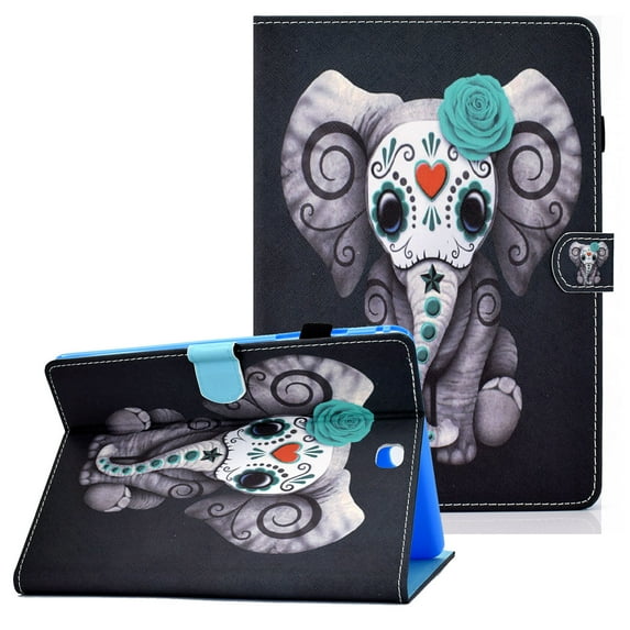 Allytech Case for Samsung Galaxy Tab A 9.7 T550 P550, PU Leather Smart Cover Auto Sleep Wake Full Protection Pencil Holder Folio Flip Stand Cover for Samsung Galaxy Tab A 9.7" T550, Elephant