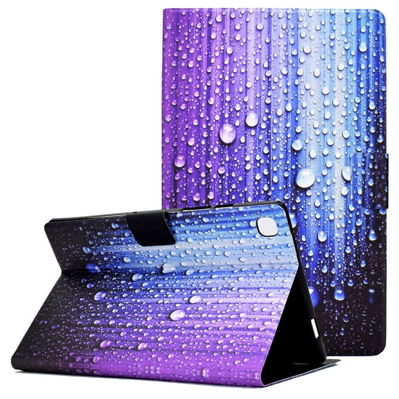 Allytech Case for Samsung Galaxy Tab A 10.1 Inch 2019(SM-T510/SM-T515), Wallet Folding Stand Anti-Slip Card Slots PU Leather Shockproof Case for Galaxy Tab A 10.2" T510/T515 2019, Water Droplets