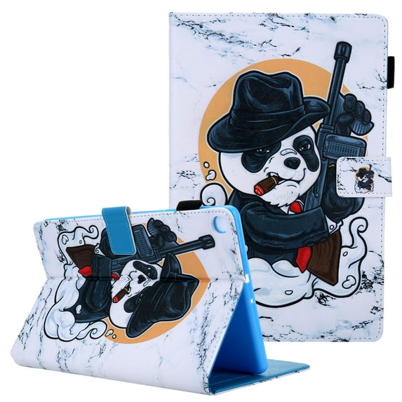 Allytech Case for Samsung Galaxy Tab A7 10.4" 2020 Released, Slim Shell PU Leather Folip Flip Multi Angle Viewing Stand Auto Sleep Wake Protection Cover Case with Cards Holder, Panda