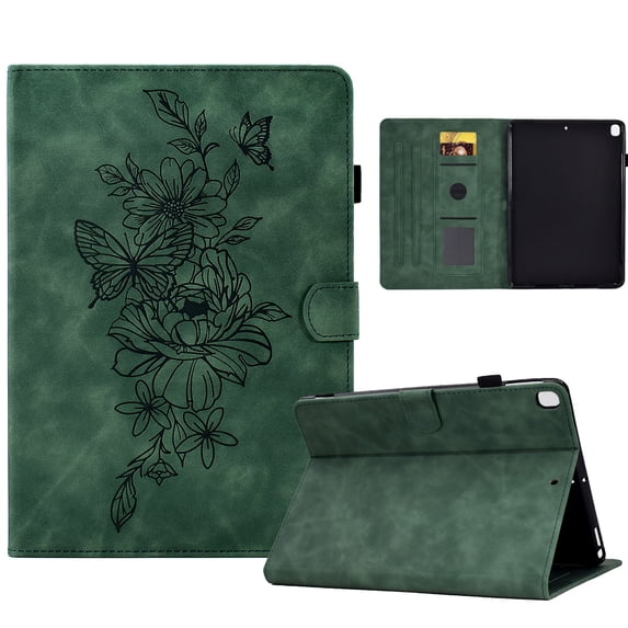 Allytech Case for Samsung Galaxy Tab A7 Lite 8.7 inch 2021 Model (SM-T220/ SM-T225/ SM-T227), Card Slots Pen Holder Magnetic Snap Flip Stand PU Leather Shockproof Protective Case, Green