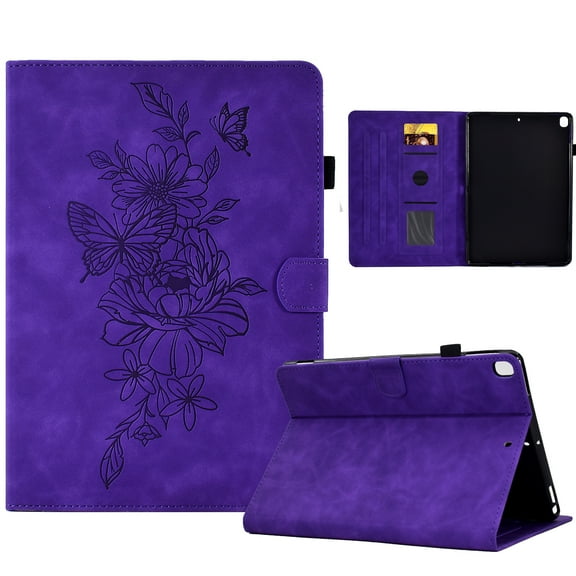 Allytech Case for Samsung Galaxy Tab A7 Lite 8.7 inch 2021 Model (SM-T220/ SM-T225/ SM-T227), Card Slots Pen Holder Magnetic Snap Flip Stand PU Leather Shockproof Protective Case, Purple