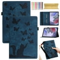 thumbnail image 1 of Allytech Case for Samsung Galaxy Tab A7 Lite 8.7 inch 2021 (Model SM-T220/T225/T227) with Pen Holder & Card Pocket, Multi-Angle Viewing Shockproof Slim Soft TPU Back Cover Case, Darkblue, 1 of 8
