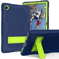 thumbnail image 1 of Allytech Case for Samsung Galaxy Tab A8 10.5-Inch SM-X200 X205 X207, Heavy Duty Protection Rugged Rubber Hard PC Build-in Kickstand Shockproof Cover for Galaxy Tab A8 10.5" X200 2022 - Navyblue+Green, 1 of 6