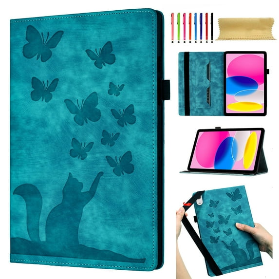 Allytech Case for Samsung Galaxy Tab A9 8.7 Inch 2023 (SM-X110 / SM-X115) with Pen Holder & Card Pocket, Kickstand Multi-Angle Viewing Shockproof Slim Soft TPU Back Cover Case, Green