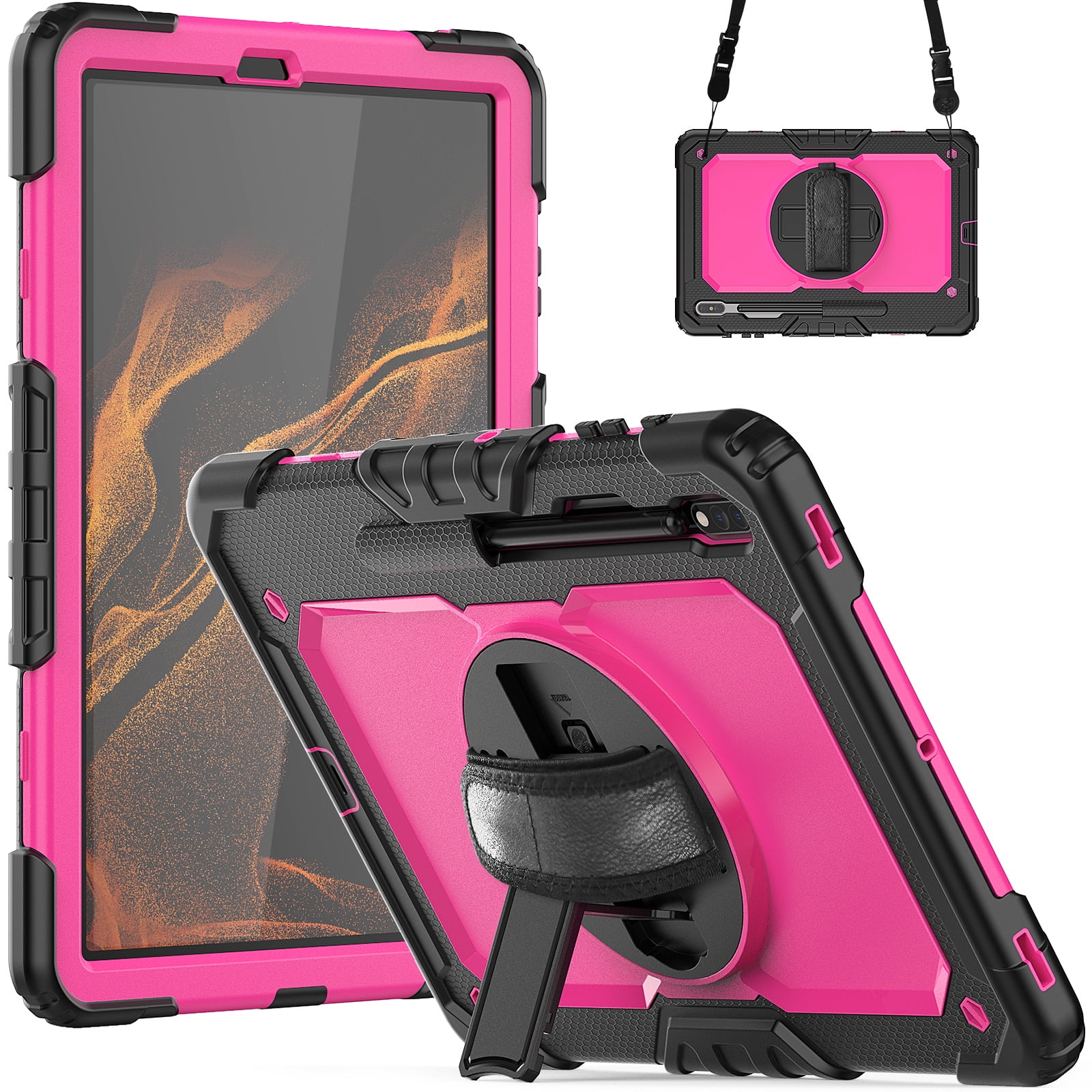 Allytech Case for Samsung Galaxy Tab S8 Plus/S8+ 12.4'' (2022) / S7 FE 5G  (2021) / S7 Plus (2020) 12.4 inch Heavy Duty Case With Screen Protector&360  Degree Swivel Kickstand & Hand Shoulder Strap