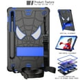 thumbnail image 1 of Allytech Case for Samsung Galaxy Tab S9/S8/S7 11 inch 2023/2022/2020, Rugged Case with Hidden Kickstand & Adjustable Shoulder Strap, Thickned Silicon Edges Shockproof Case - Black+Blue, 1 of 6