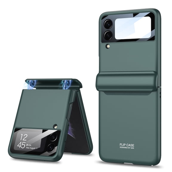 Allytech Case for Samsung Galaxy Z Flip 3 2021[5G], Galaxy Z Flip3 Case Magnetic, Back Small Screen Protector Anti-Scratch Hard PC Non-Slip Cover Case for Samsung Z Flip 3, Darkgreen