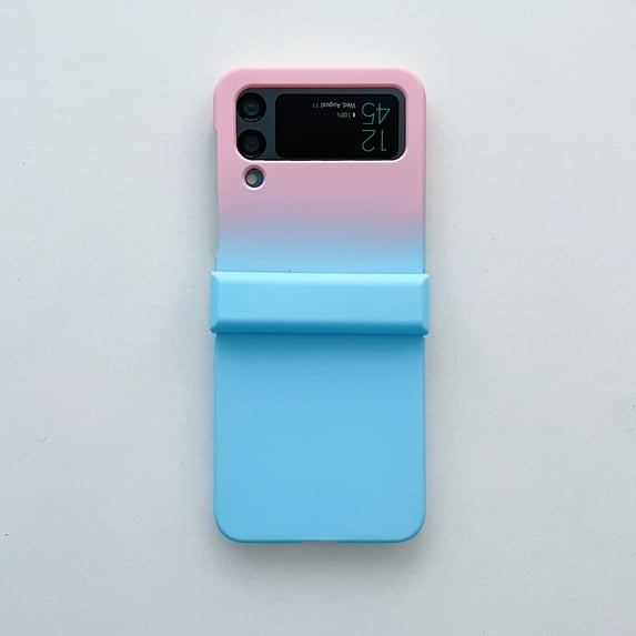 Allytech Case for Samsung Galaxy Z Flip 3 (5G) 2021, Luxury Gradient Color Hard Shockproof Protective Folding Slim Cover for Samsung Z Flip3 2021, Pink + Blue