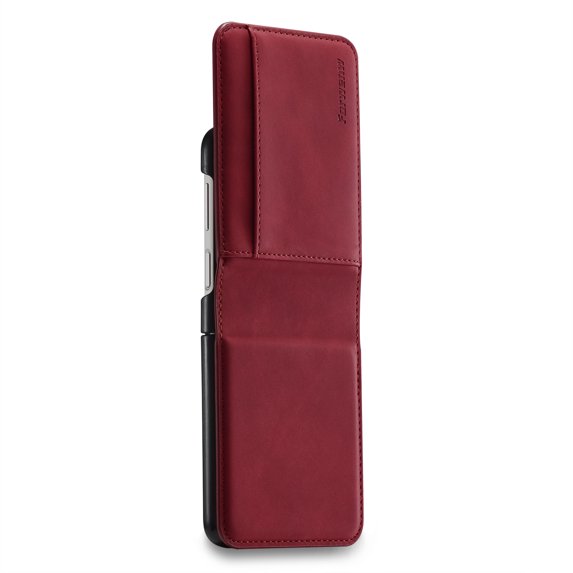 Allytech Case for Samsung Galaxy Z Flip 3 5G 2021, Premium PU Leather Anti-scratch Slim Fit Full Protection Drop Proof Card Holder Wallet Case Cover for Samsung Galaxy Z Flip 3, Red