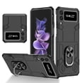 thumbnail image 1 of Allytech Case for Samsung Galaxy Z Flip 3 5G Released, Slim Thin All-Inclusive Hard PC Rugged Rotatable Ring Holder Support Car Mount Magnetic Stand Cover for Galaxy Z Flip 3 2021, Black, 1 of 10