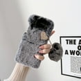 thumbnail image 1 of Allytech Case for Samsung Galaxy Z Flip 4 (2022), Cute Plush Handmade Case Fluffy Fur Winter Warm Fuzzy Folding Case Silicone Bumper Cover for Girls Women for Galaxy Z Flip 4 5G, Gray, 1 of 5