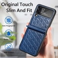 thumbnail image 1 of Allytech Case for Samsung Galaxy Z Flip 4 (6.7" 2022 Release), Soft PU Leather Backplane & Rugged PC Shell Heavy Duty Protectve Luxury Stylish Stand Feature Folding Case for Samsung Z Flip 4, Blue, 1 of 12