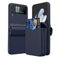 thumbnail image 1 of Allytech Case for Samsung Galaxy Z Flip 4 with Hinge Protection [Card Slot] - Ultra Thin Automatic Hinged Hard PC Shockproof Anti-Scratch Full Body Protective Case - Darkblue, 1 of 7