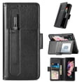 thumbnail image 1 of Allytech Case for Samsung Galaxy Z Fold 3 2021, Galaxy Z Fold 3 5G Cover 2021, Premium PU Leather + PC Frame Shockproof Anti-Drop Fold Kickstand Wallet Card Holder Case with Pen Holder, Black, 1 of 9