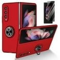 thumbnail image 1 of Allytech Case for Samsung Galaxy Z Fold 3 5G 2021, Samsung Z Fold 3 Case with Front Privacy Tempered Glass Screen Protector, 360°Ring Holder Stand Magnetic All-Inclusive Protective Shell, Red, 1 of 13