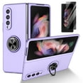 thumbnail image 1 of Allytech Case for Samsung Galaxy Z Fold 3 5G 2021, Samsung Z Fold 3 Case with Front Privacy Tempered Glass Screen Protector, 360°Ring Holder Stand Magnetic All-Inclusive Protective Shell, Purple, 1 of 13