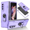 thumbnail image 1 of Allytech Case for Samsung Galaxy Z Fold 3 5G Released, Slim Thin All-Inclusive Hard PC Rugged Rotatable Ring Holder Support Car Mount Magnetic Stand Cover for Galaxy Z Fold 3 2021, Purple, 1 of 10