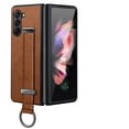 thumbnail image 1 of Allytech Case for Samsung Galaxy Z Fold6 with Wristband & Ring Holder, Luxury PU Leather Screen Lens Protection Shockproof Anti-Scratch Slim Cover Case for Women Men - Brown, 1 of 6