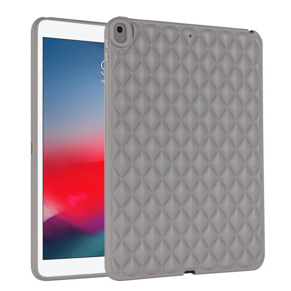 Allytech Case for Apple iPad Air 3 / iPad Pro 10.5" 2019/2017, Slim Luxury Diamond Pattern [Camera Protection] Shockproof Soft TPU Back Case - Grey