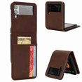 thumbnail image 1 of Allytech Case for Samsung Galaxy Z Flip 4 5G Luxury PU Leather Wallet Protective Phone Case with Card Slots Pocket Cover, Brown, 1 of 6