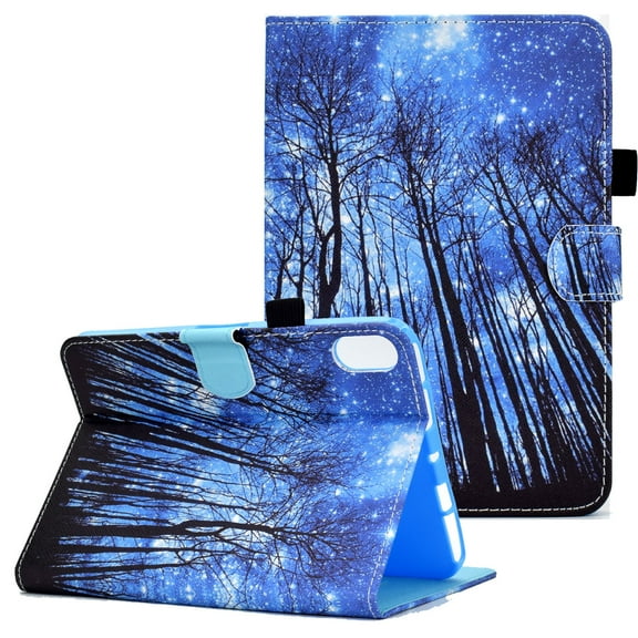 Allytech Case for iPad 10th Gen 10.9 inch 2022, Slim Auto Wake Sleep PU Leather Stand Protective Card Slots Wallet Case for iPad 10 2022, Blue Forest