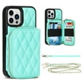 thumbnail image 1 of Allytech Case for iPhone 13 Pro Max, Shockproof Leather Wallet Case Shoulder Strap Card Slots Stand Detachable Wrist Strap Cover,Green, 1 of 11
