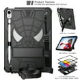 thumbnail image 1 of Allytech Case for iPad 10th Gen 10.9" (2022), Rugged Case with Hidden Kickstand & Adjustable Shoulder Strap, Thickned Silicon Edges Shockproof Case - Black, 1 of 6