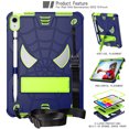 thumbnail image 1 of Allytech Case for iPad 10th Gen 10.9" (2022), Rugged Case with Hidden Kickstand & Adjustable Shoulder Strap, Thickned Silicon Edges Shockproof Case - Blue+Green, 1 of 6
